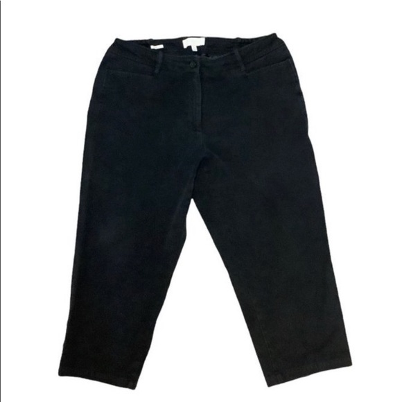 Talbots Pants - TALBOTS Woman Black Heritage Comfortable Cotton Cropped Pants-Size 14